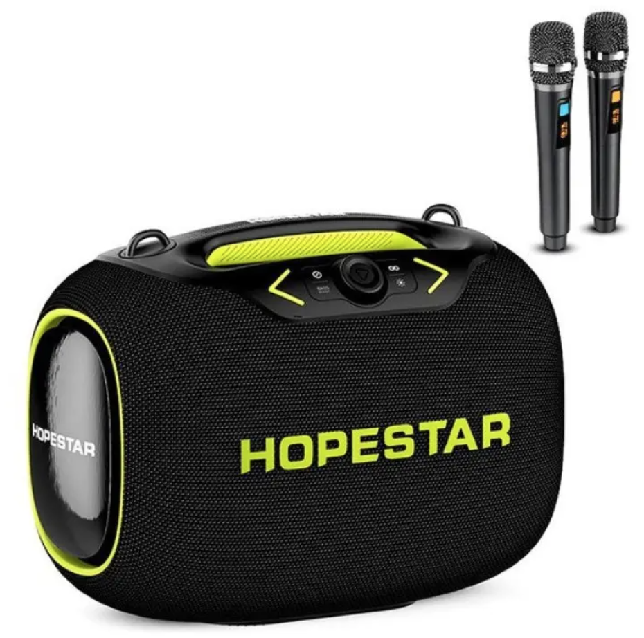 Портативная колонка HOPESTAR PARTYBOX 120 Вт с двумя микрофонами (M17226)