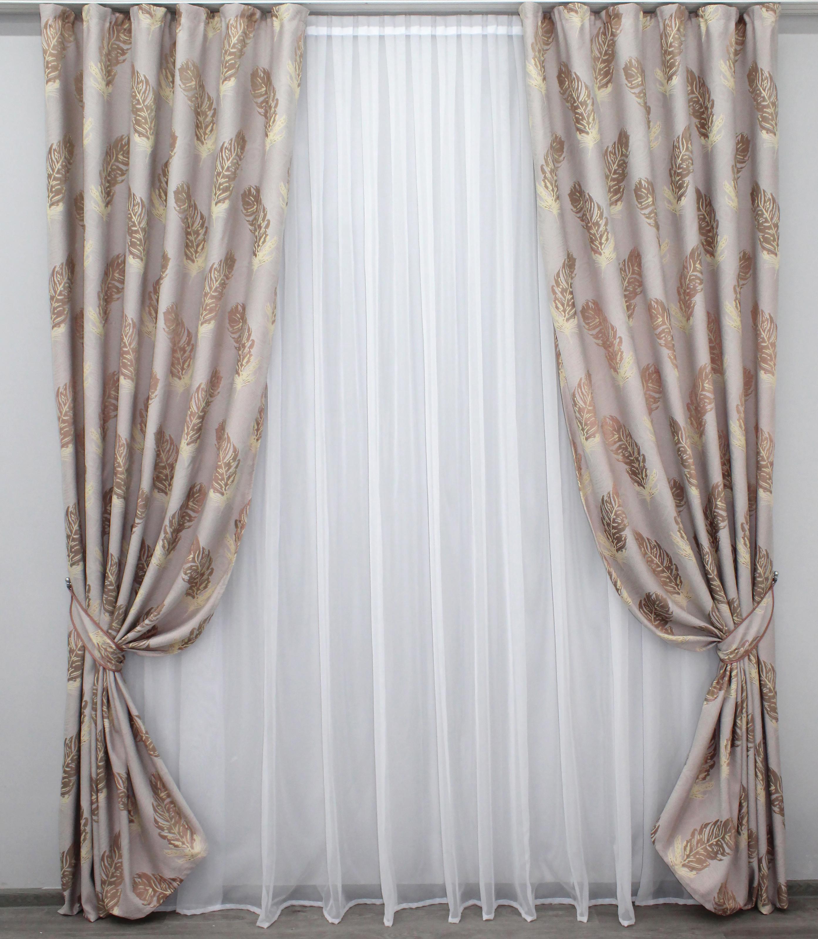 Комплект штор VR-Textil № 1018ш лен 150х270 см 2 шт. Какао (30-835)