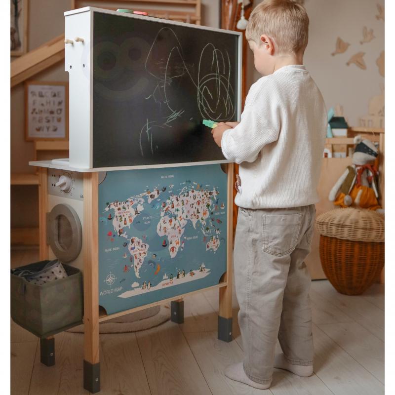 Детский игровой набор Woopie Кухня интерактивная деревянная 9в1 с доской/стиральной машиной/аксессуарами (53538) - фото 6 Детский игровой набор Woopie Кухня интерактивная деревянная 9в1 с доской/стиральной машиной/аксессуарами (53538) - фото 6