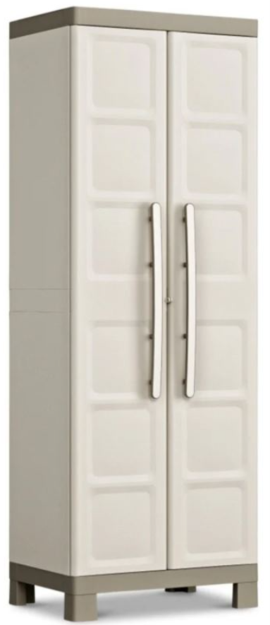 Шкаф садовый пластиковый Keter Kis Excellence High Cabinet 182х65х45 см 4 полки Бежевый (241046)