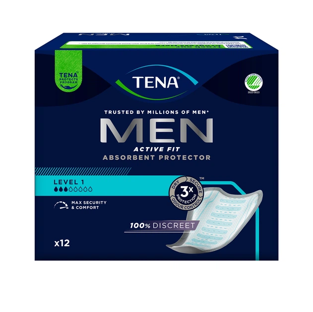 Прокладки чоловічі урологічні TENA Men Active Fit Level 1 3 краплі 12 шт. (000006958) Прокладки чоловічі урологічні TENA Men Active Fit Level 1 3 краплі 12 шт. (000006958)