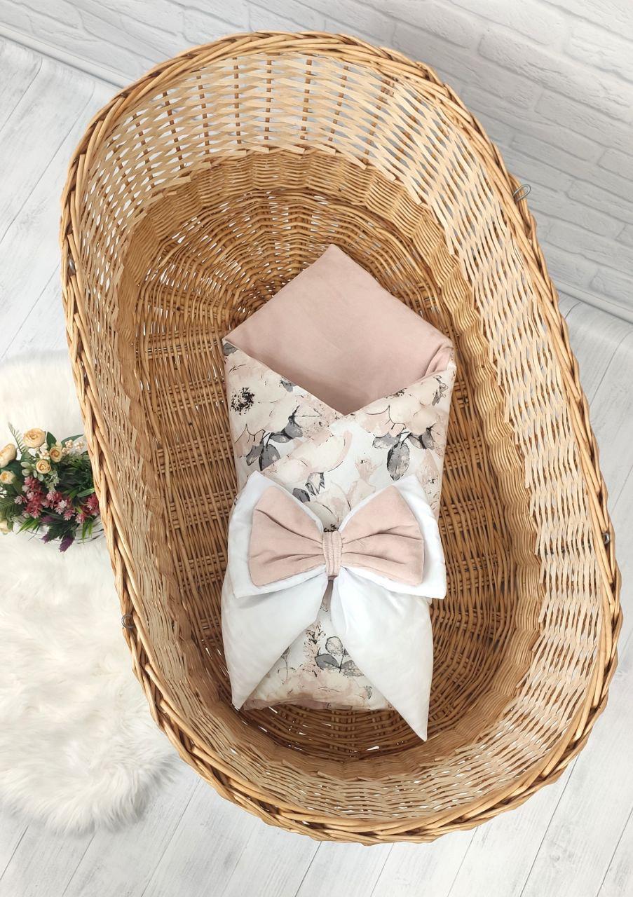 Конверт-ковдра на виписку 80х80 см Пудровий (8536)