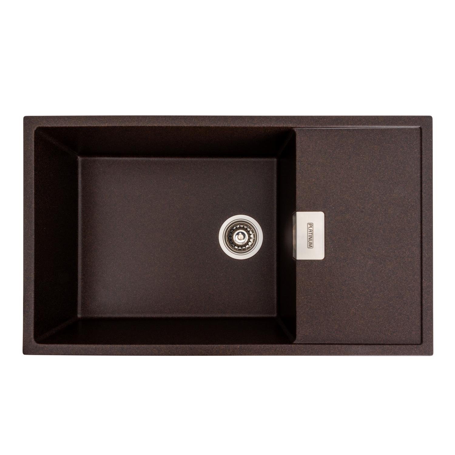 Мойка кухонная Platinum PLS-A39177 гранитная прямоугольная 860x500 мм Коричневый (25960339) Мойка кухонная Platinum PLS-A39177 гранитная прямоугольная 860x500 мм Коричневый (25960339)
