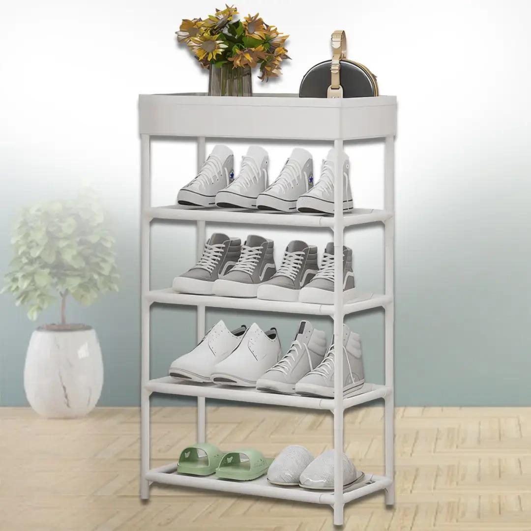 Полка напольная для обуви Good Idea SKLM-15 универсальная с 5 полками 98х38х21см Белый (2365А)