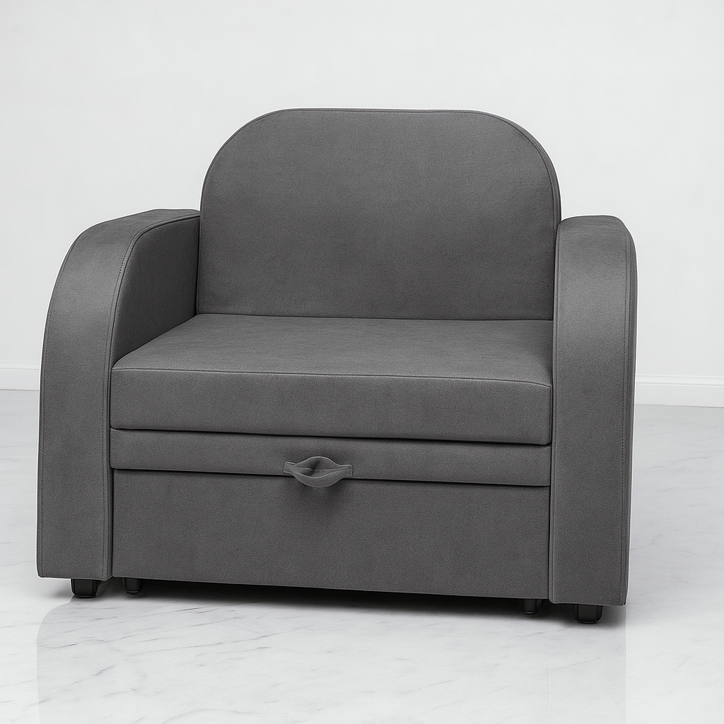 Кресло-диван мягкое раскладное Tobi Sho Дрим велюр Mars 1140х850х830 мм 14/Серый - фото 4