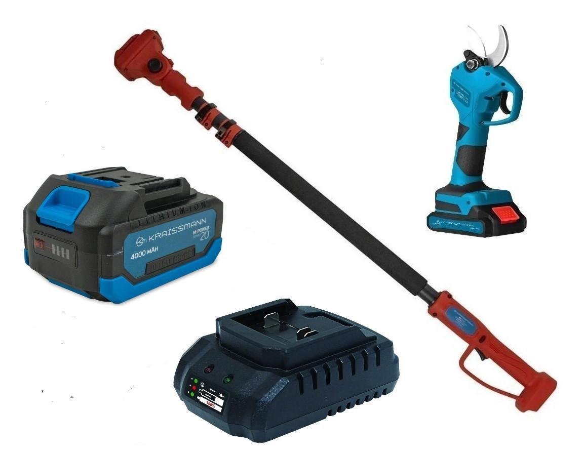 Секатор аккумуляторный KRAISSMANN 31 AGS-BL 20/2 бесщеточный с телескопической штангой VS'2000 1,6-2 м/аккумулятор 4 Ач (22468449)