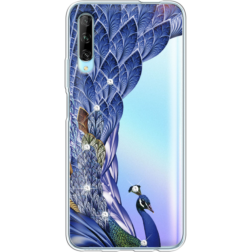 Чехол Boxface Huawei P Smart Pro Павлин со стразами Прозрачный силикон (38612-rs7-38612)