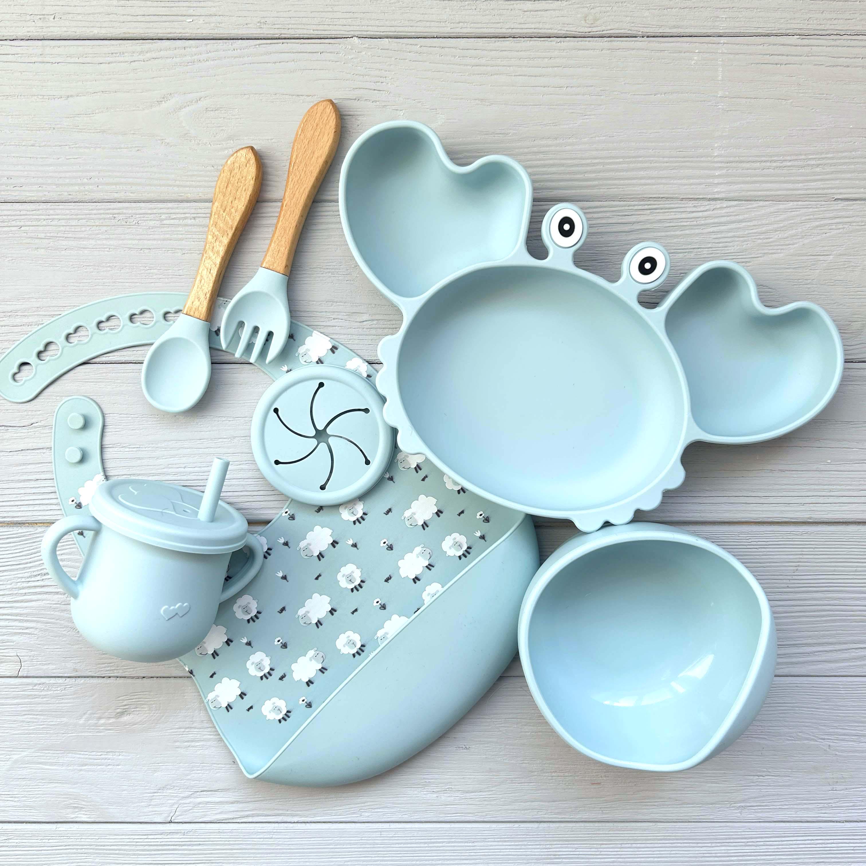 Набор детской посуды Краб img_e0431 Y5 Бирюзовый (65622) - фото 1