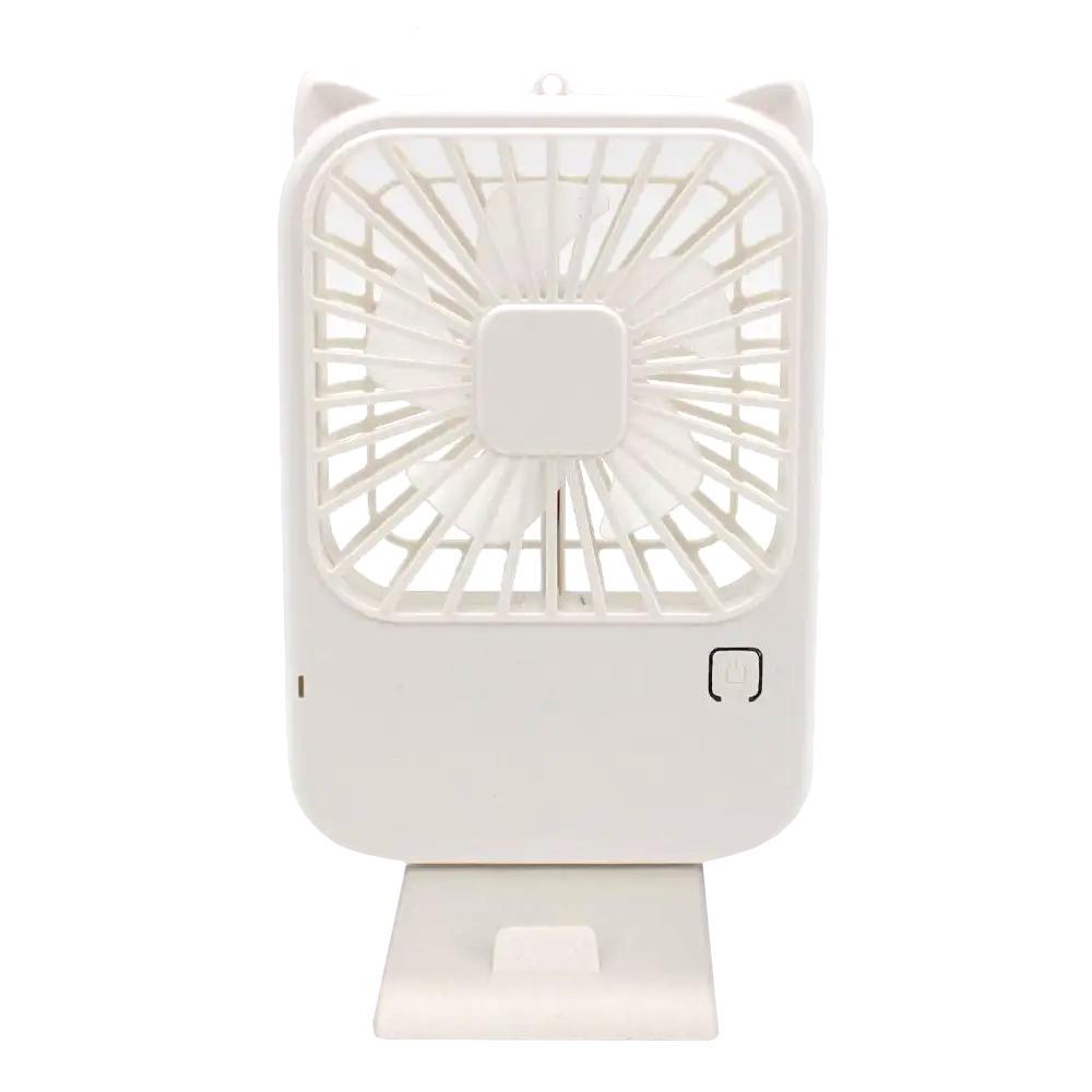 Мини-вентилятор портативный Portable Fan PF-03 USB с подставкой и ремешком аккумуляторный 2-4 Вт Белый (SS-82)