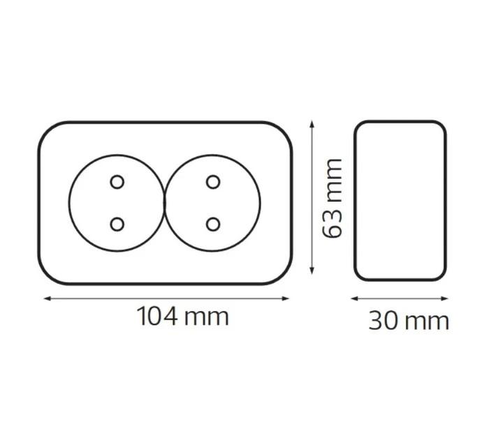 Розетка подвійна накладна Horoz Electric Eva Білий - фото 2