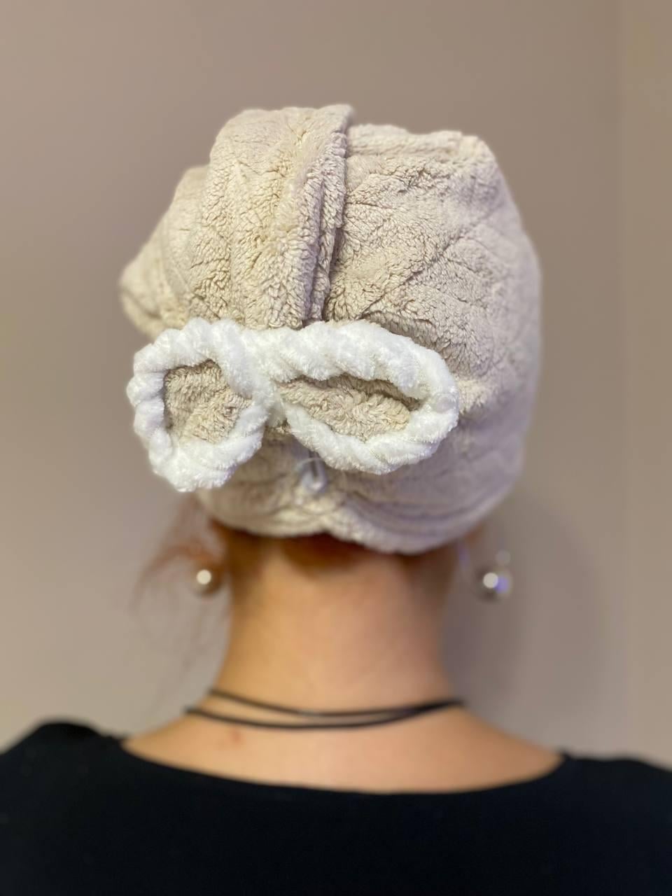 Тюрбан для быстрой сушки волос Бежевый (Д-am-chalma-bant-004)