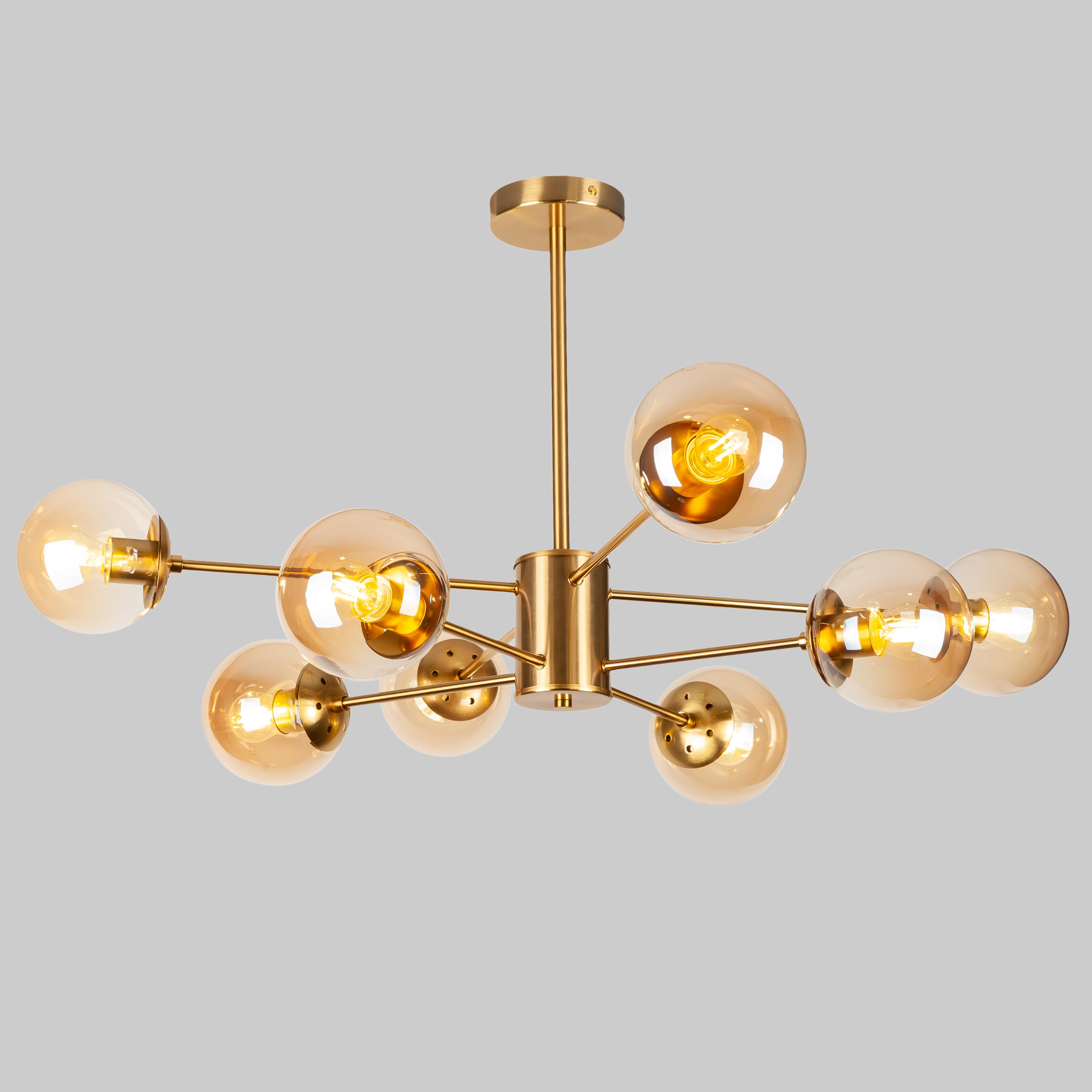 Люстра современная 8 ламп 92х42 см Бронзовый (52-6033-8 BRZ+BR)