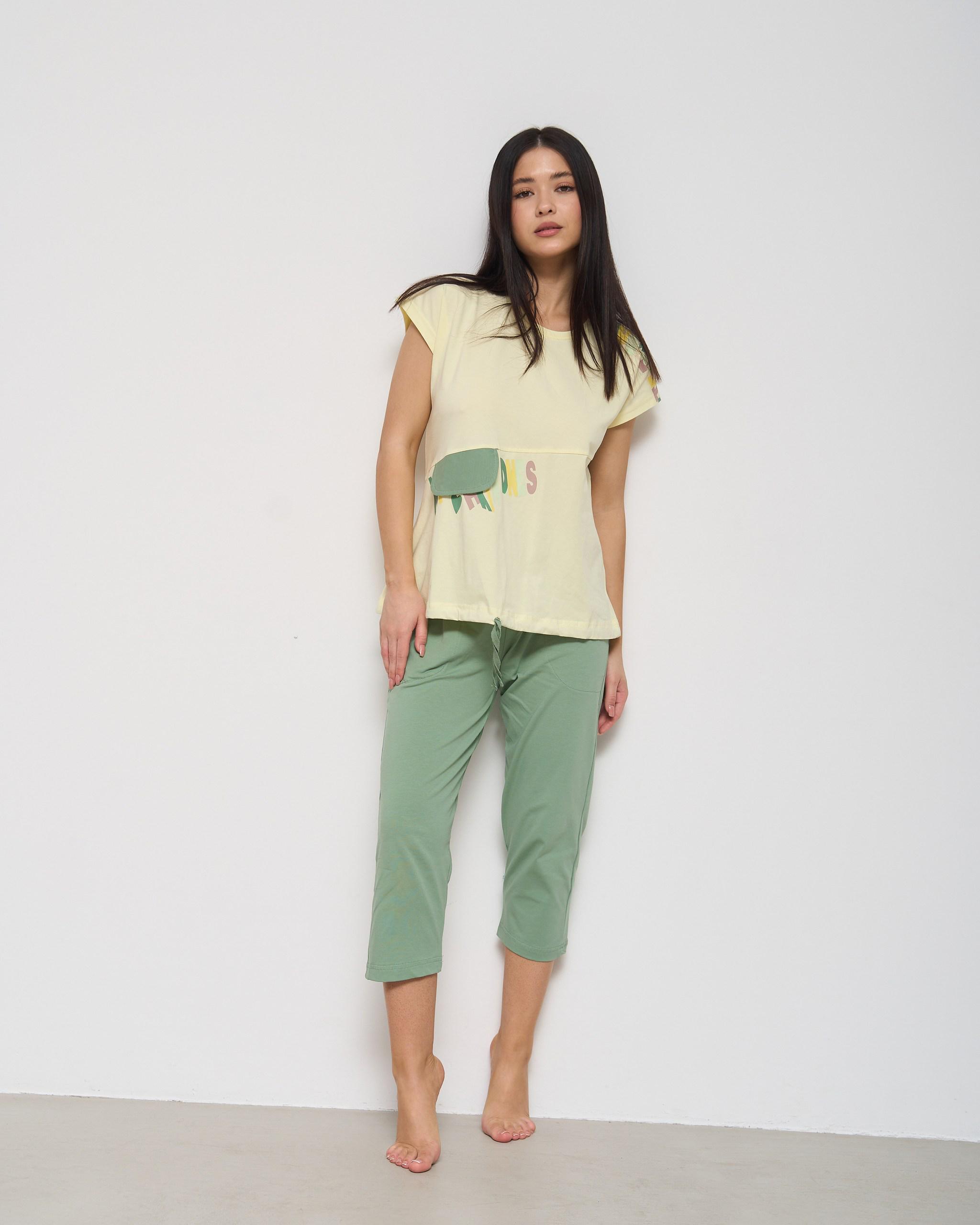 Пижама женская с капри S Желтый (82531) Пижама женская с капри S Желтый (82531)