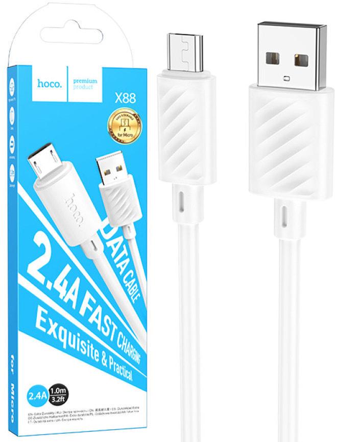 Кабель інтерфейсний Hoco X88 USB-micro/USB 1 м White (33529)