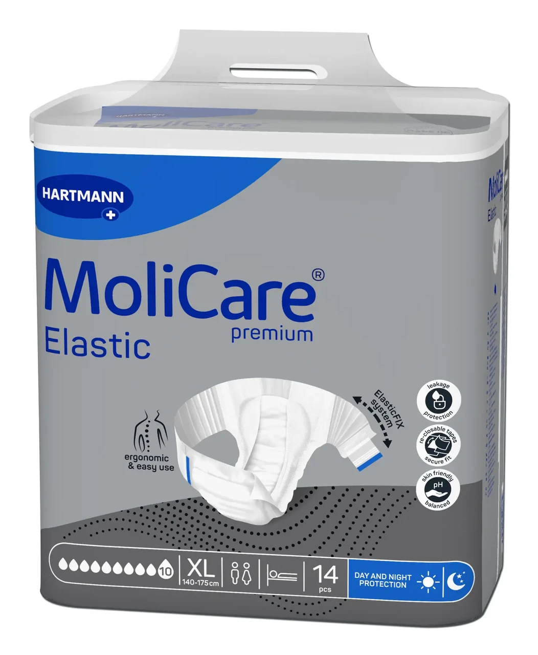 Подгузники ночные для взрослых MoliCare Premium Elastic страдающие недержанием 10 капель XL 14 шт./пак. - фото 4 Подгузники ночные для взрослых MoliCare Premium Elastic страдающие недержанием 10 капель XL 14 шт./пак. - фото 4