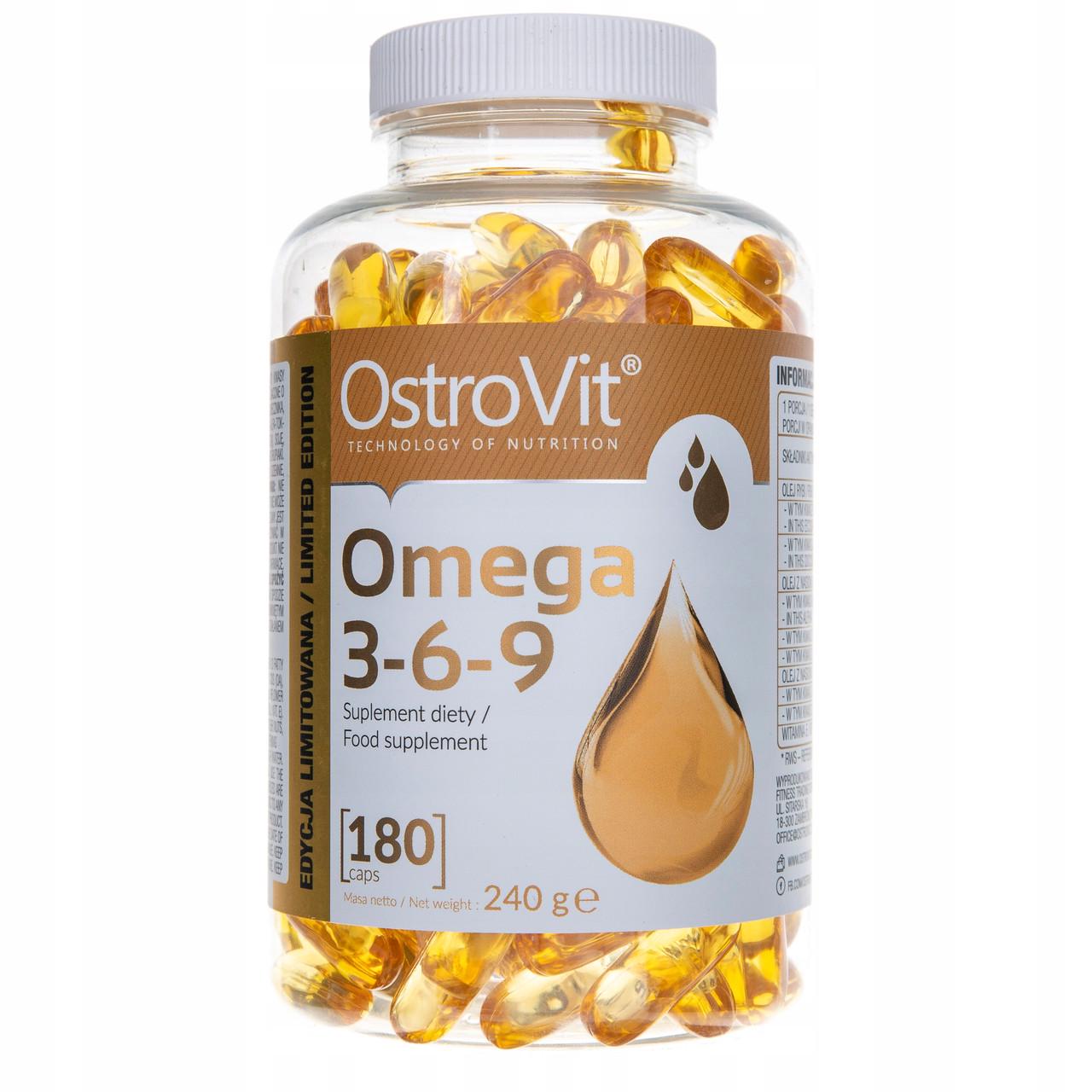 Омега для спорта OstroVit Omega 3-6-9 180 Caps