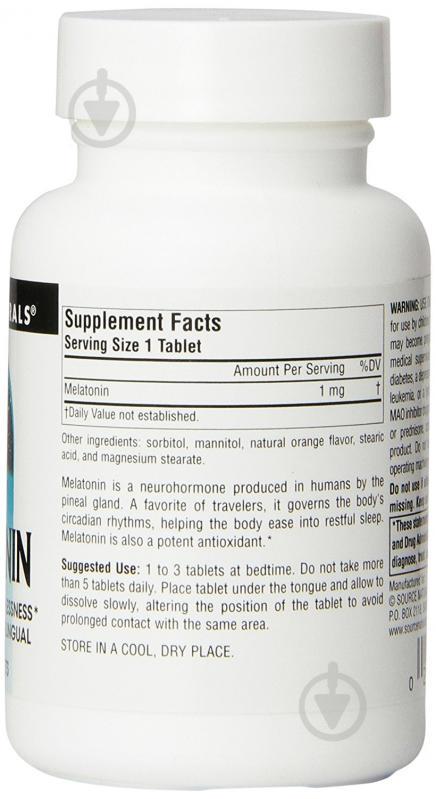 Мелатонин 1 мг Source Naturals Sleep Science 200 таблеток (SN0720) - фото 2