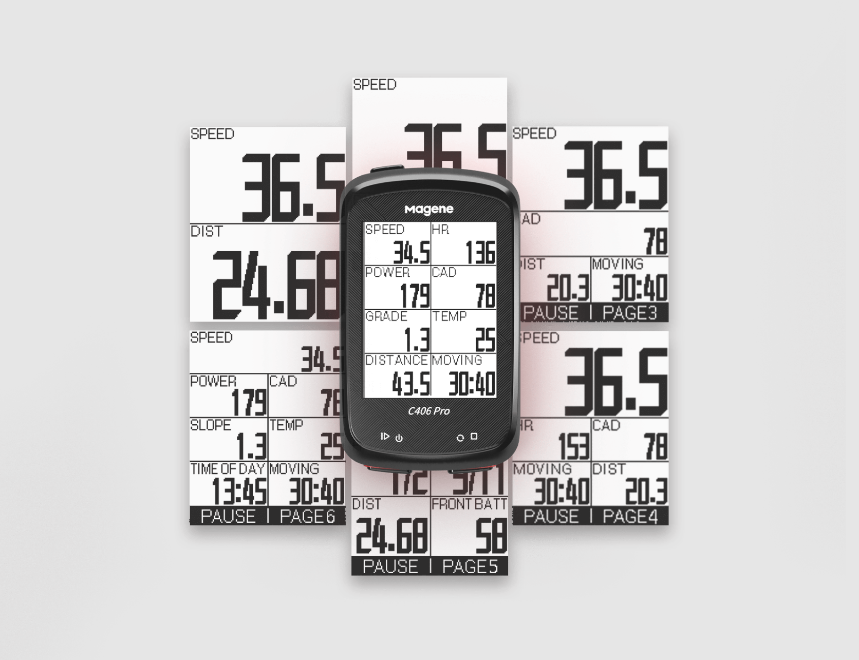 Велосипедный компьютер Magene C406 с GPS Черно-красный (dc252898) - фото 3