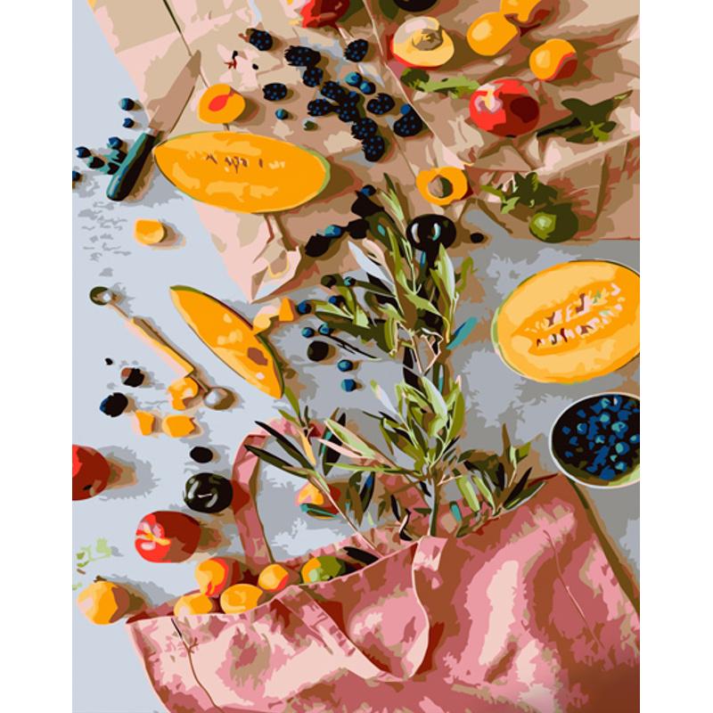 Картина по номерам Strateg Премиум Яркие покупки 40х50 см (GS1281)