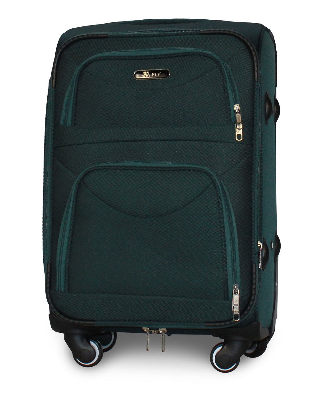 Валіза ручна поклажа Fly 6802 мала на 4 колесах 54х35х22 см Темно-зелений
