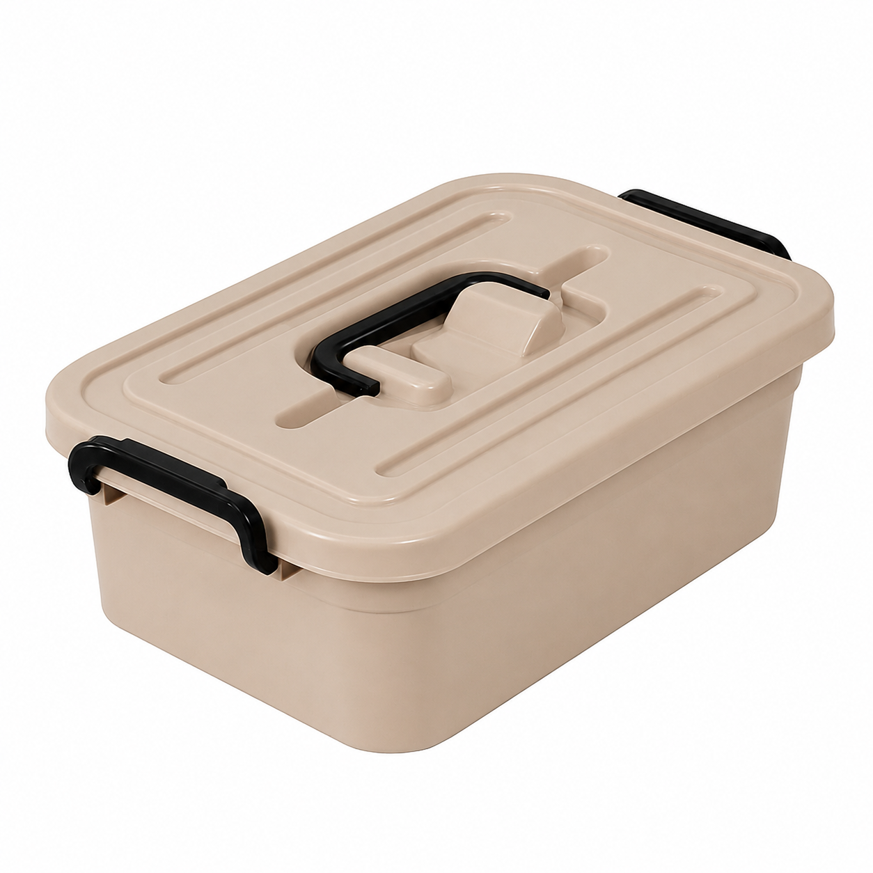 Ящик пластиковый с крышкой Stenson 19,5х28х10,5 см 3,8л Beige (PB-966)