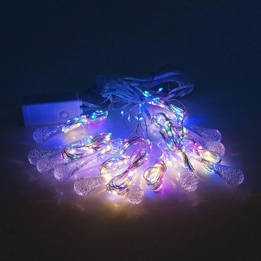 Гірлянда 400 LED Крапля мідний провід 8 режимів 2х2 м прозора ізоляція Red/Green/Blue/Yellow