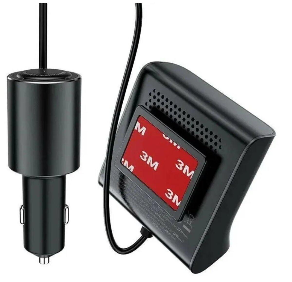 Адаптер автомобильный Acefast B11 138W Car Charger Splitter with Digital Display Black (582177) - фото 2