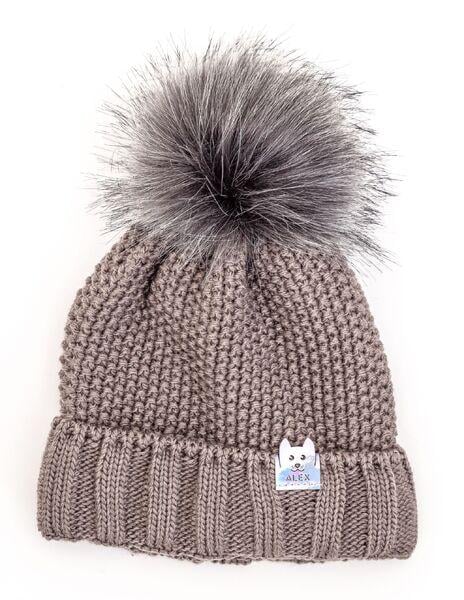 Шапка дитяча для хлопчиків Дог D852 фліс 46-50 см Кавовий