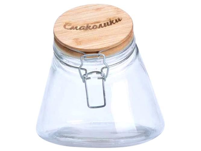 Емкость для сыпучих продуктов с бамбуковой крышкой 1,2 л (MSN-7088-4)