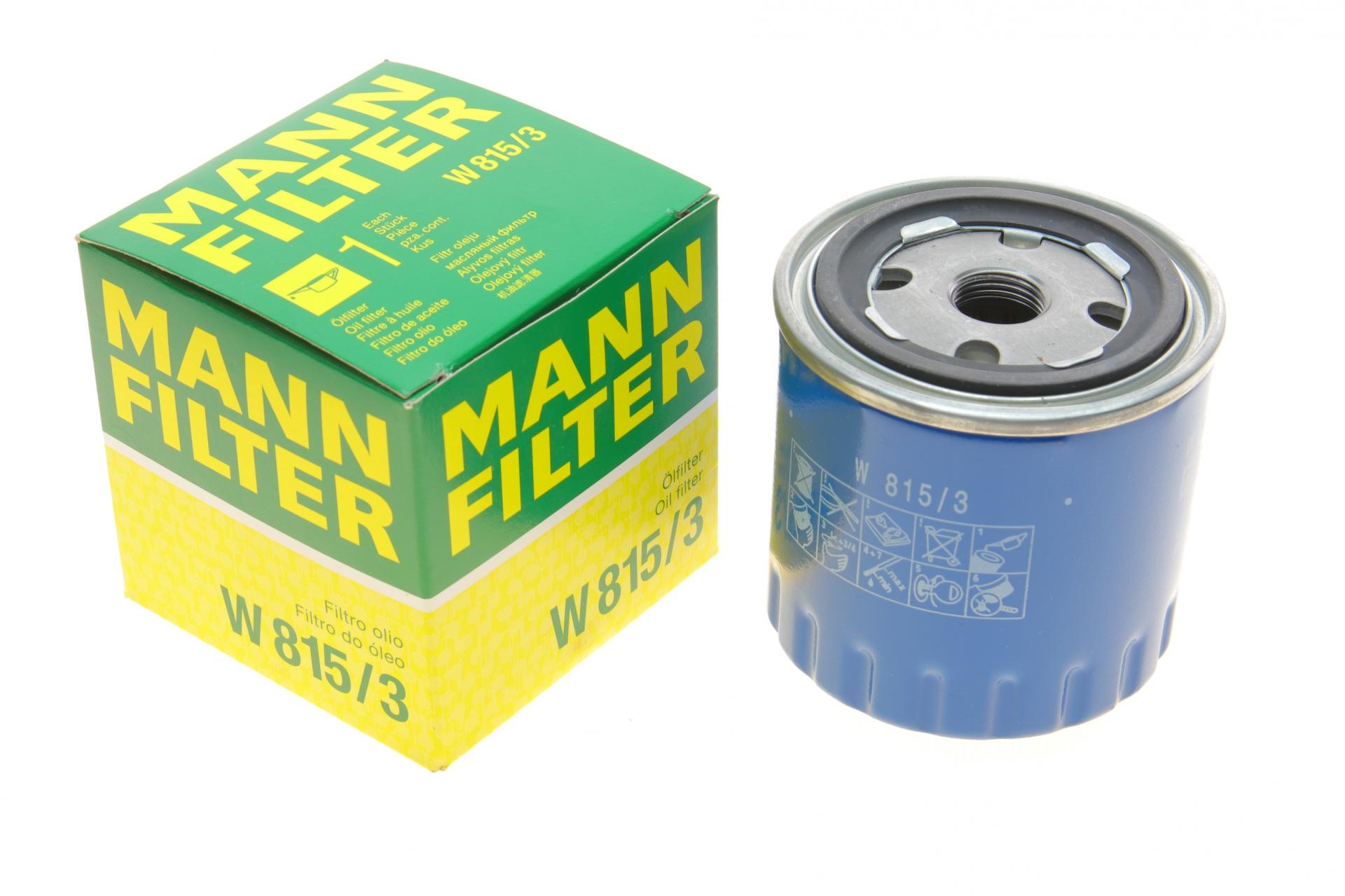 Фильтр масляный Mann-Filter для Peugeot 205 1,1/1,4 87-90/305 1,5 85-90 (W 815/3)
