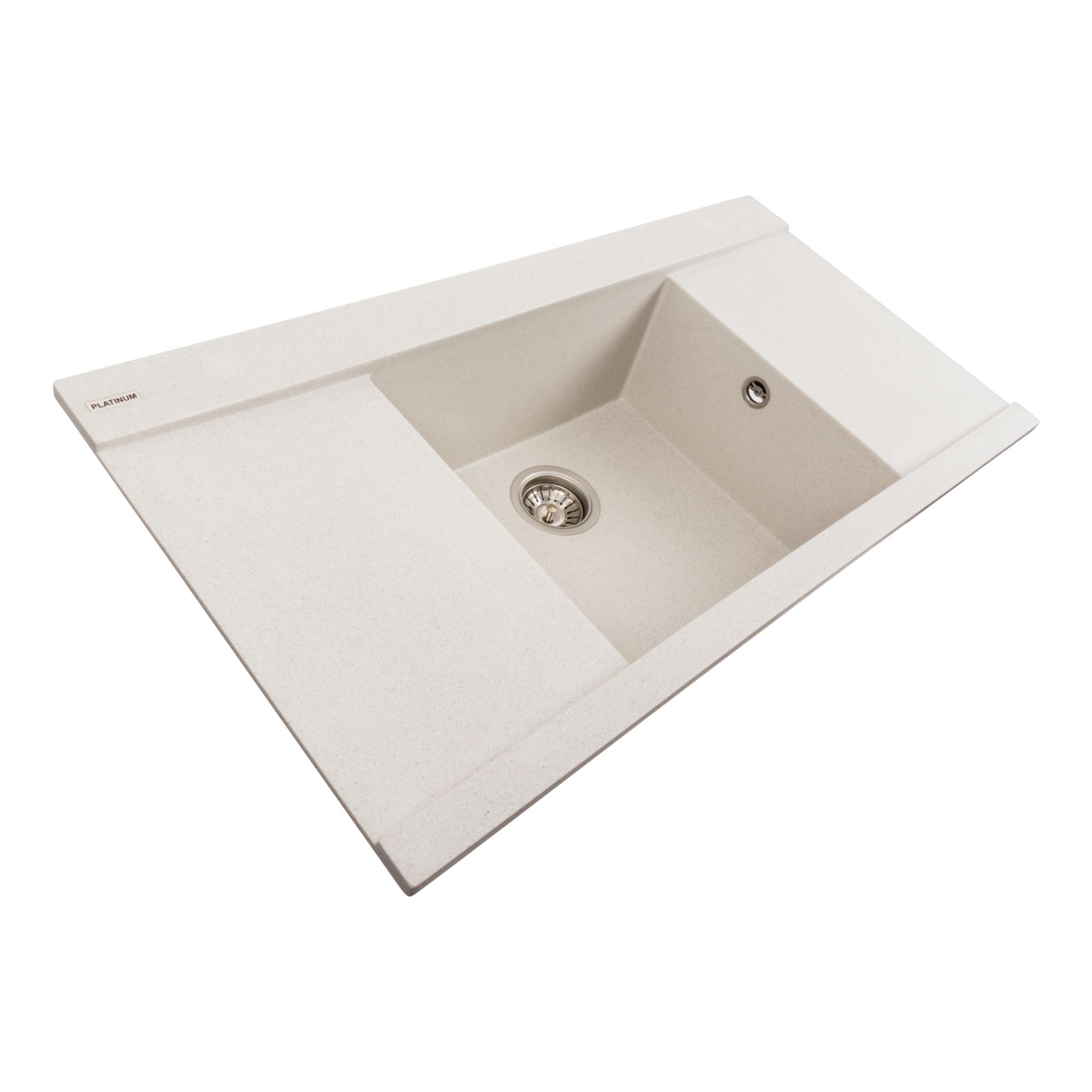 Мийка кухонна Platinum PLS-A40262 гранітна прямокутна 960x510 мм Білий (25968573) - фото 3 Мийка кухонна Platinum PLS-A40262 гранітна прямокутна 960x510 мм Білий (25968573) - фото 3