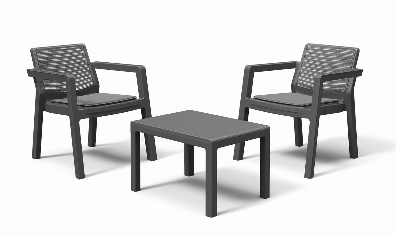 Комплект садовой мебели Keter Emily Balcony set из пластика под ротанг с подушками (CNT00012615)
