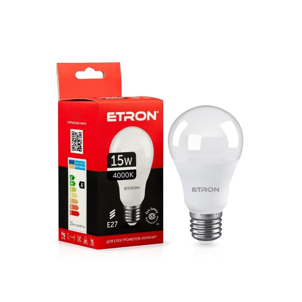 Лампа LED ETRON A60 15W 4000K E27 Light