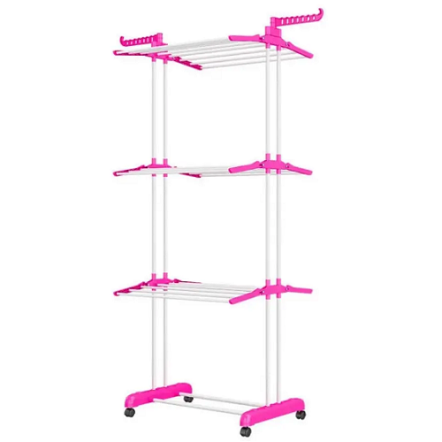 Сушарка для білизни Garment Rack With Wheels Рожевий