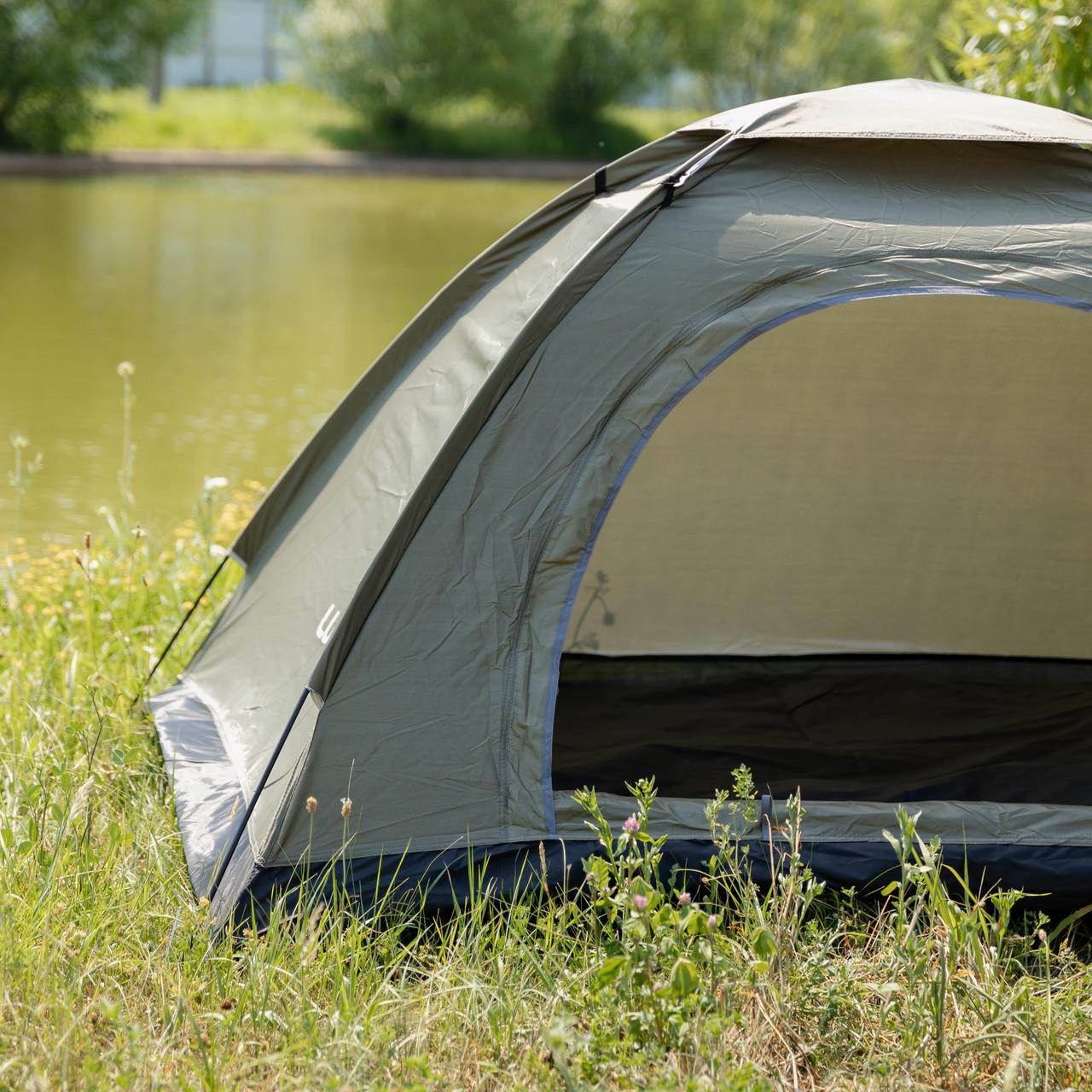 Намет двомісний LU-025GR кемпінговий туристичний для риболовлі 200x150x120 см Хакі (7467) - фото 6