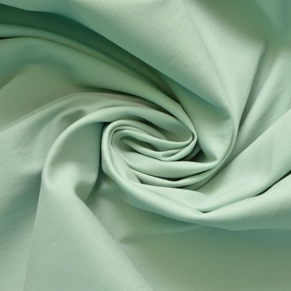 Ткань коттон твил стрейч Зеленая пастель (23095)