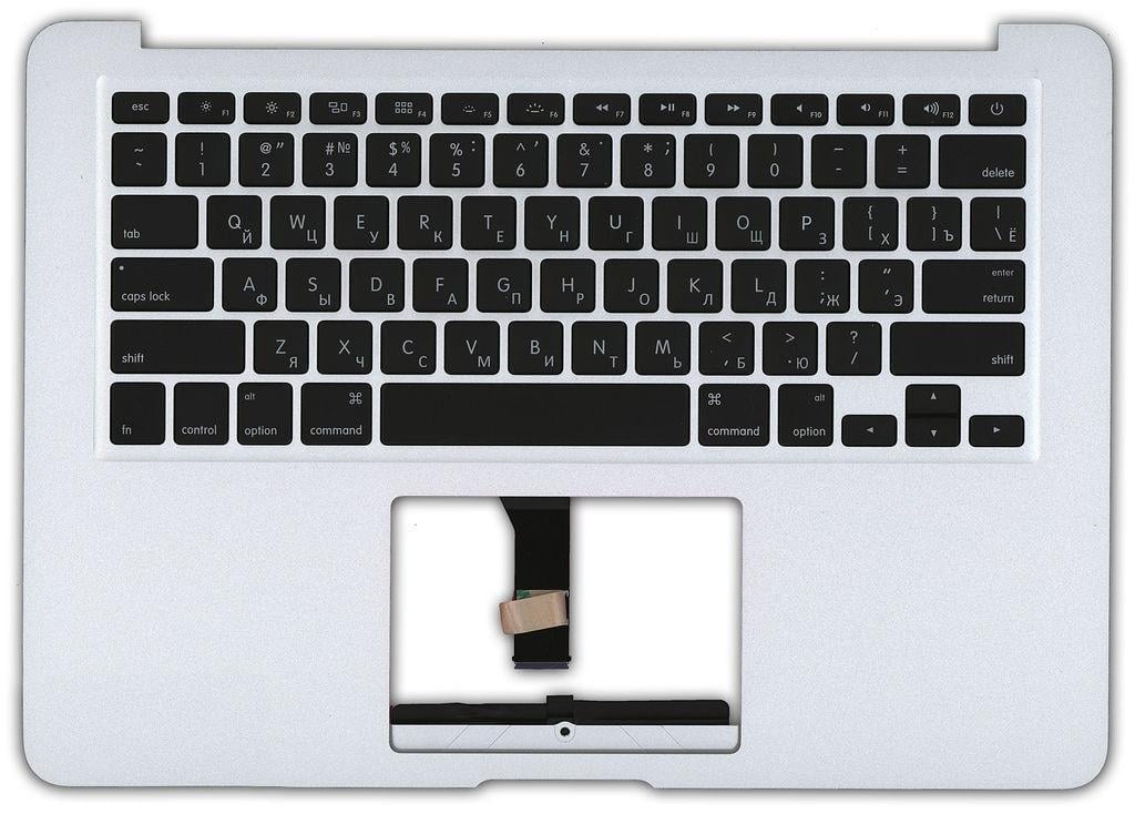 Клавиатура для ноутбука Apple MacBook Air 2012+ A1466 Silver TopCase горизонтальный Enter Black