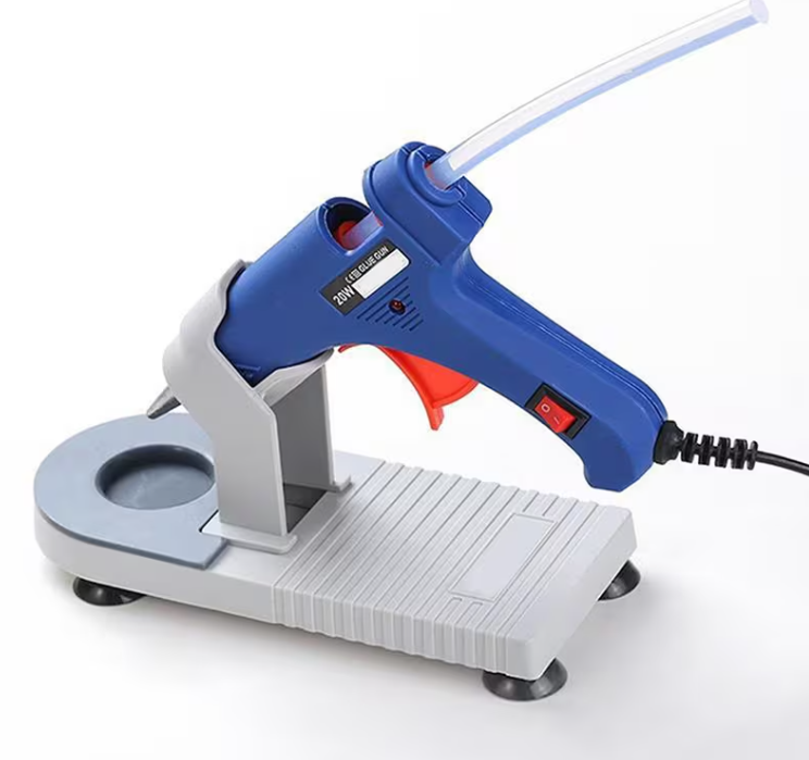 Термопистолет клеевой 20 Вт с подставкой на присосках и силиконовым резервуаром с 5 стержнями (Н-1222)