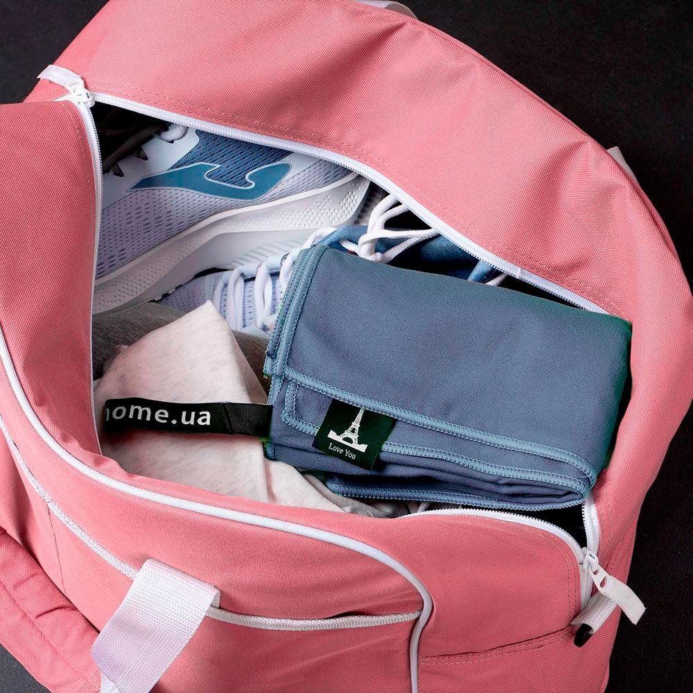 Рушник з мікрофібри спортивний з чохлом Love You 70х140 Димчасто-синій (60173) - фото 3