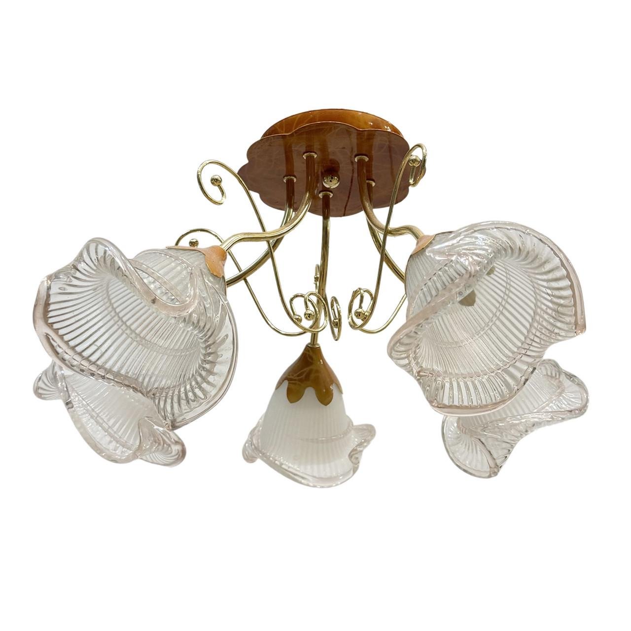 Люстра класична стелева 03532/5 на 5 ламп Коричневий/Золотистий (25153292)