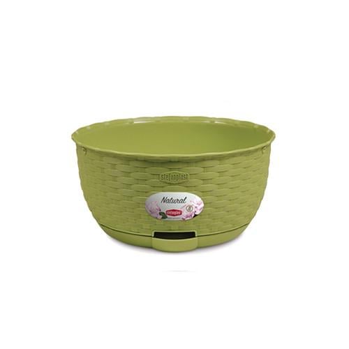 Вазон круглый с автополивом Stefanplast Natural 30х14,5 см Фисташковый (75467)