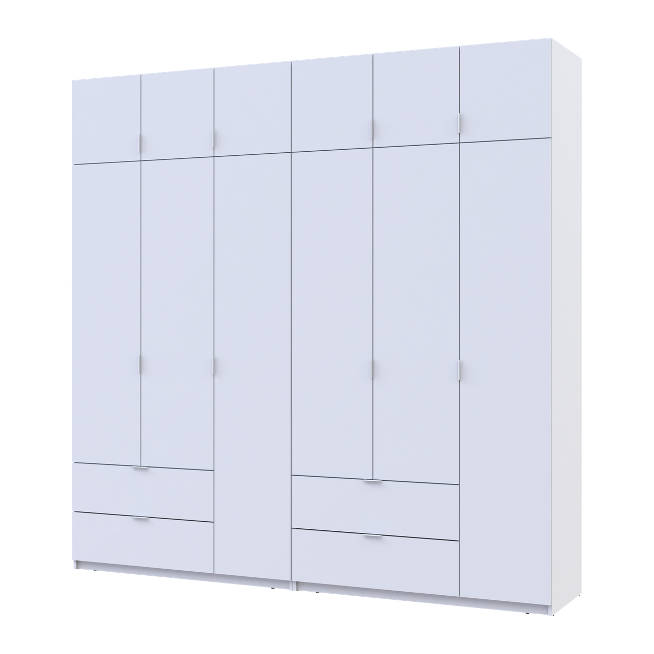Шафа розпашна для одягу Doros Лукас 3+3 ДСП 240х50х240 см Білий (42005106)