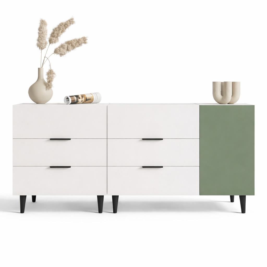 Комод великий на ніжках (ROYALE3B1800WHWHGR)