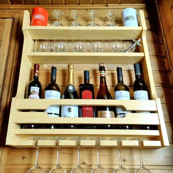 Полка для вина настенная из дерева Фудамото 66 Лимонад (ПНК-619651)