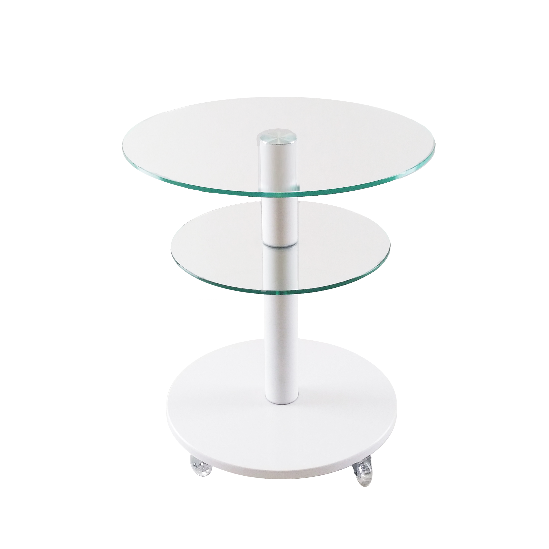 Стол журнальный стеклянный Commus Bravo Light K clear-white-wtm60 Белый (433870192)