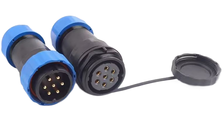 Разъем герметичный SP28 IP68 гнездо/штекер на кабель SP28 2P-F-M 7pin 25 А (2338163245) Разъем герметичный SP28 IP68 гнездо/штекер на кабель SP28 2P-F-M 7pin 25 А (2338163245)