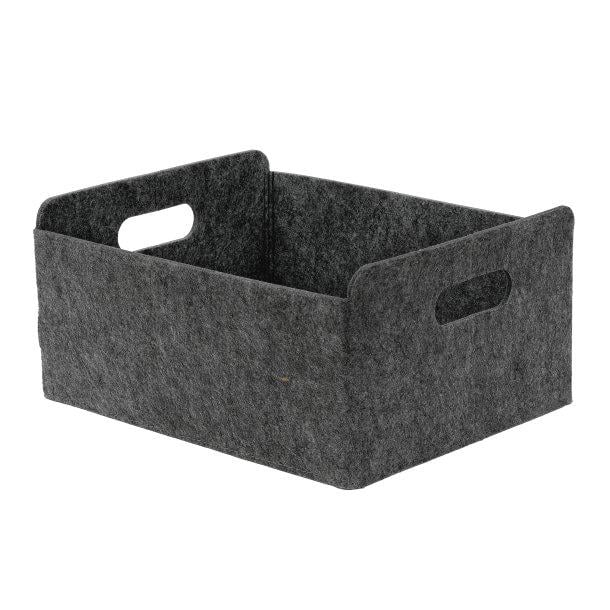 Кошик для зберігання Axentia з фетру плетений з ручками 30x15x26 см 10 л Антрацит (135627)