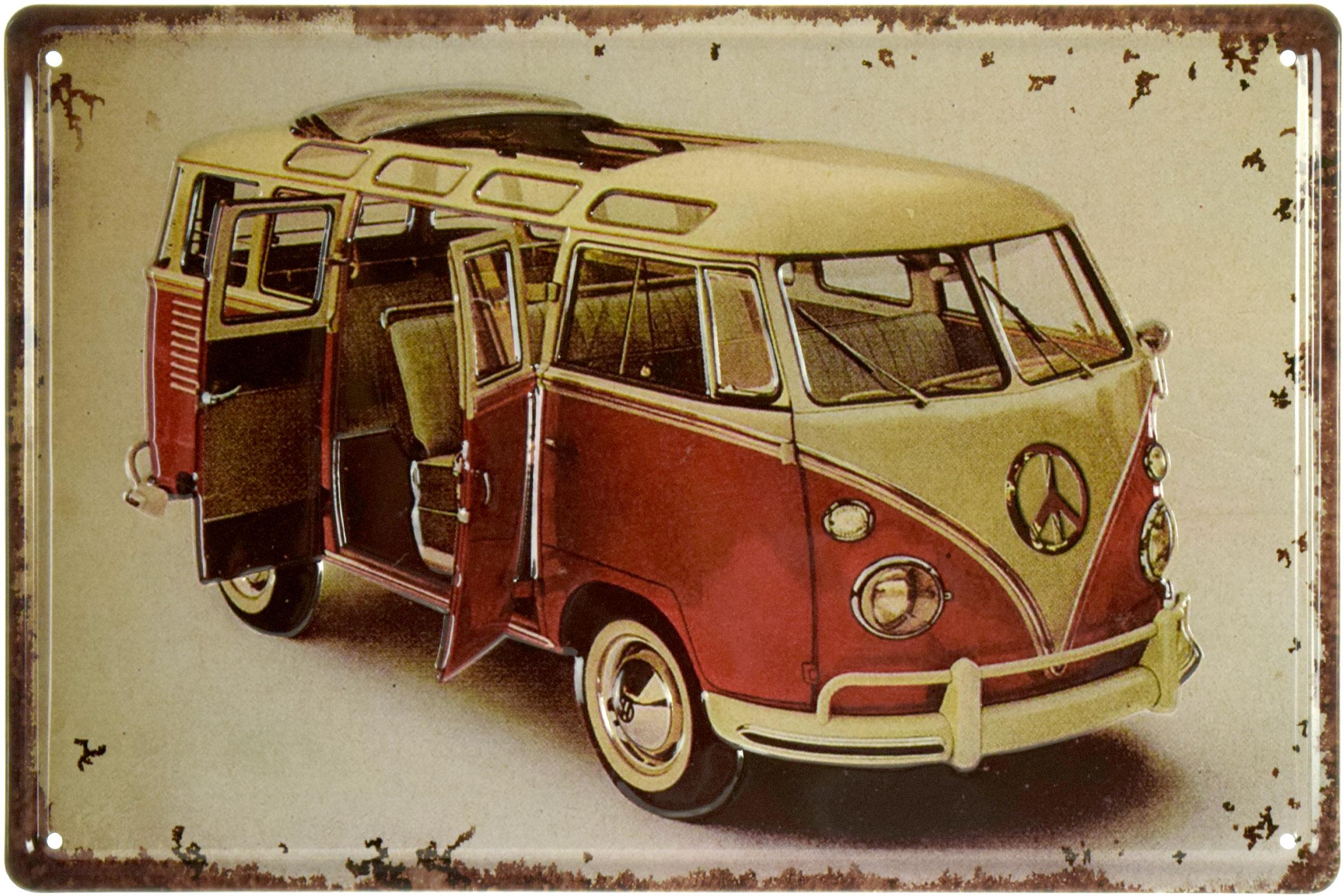Табличка металлическая Volkswagen T2 20x30 см