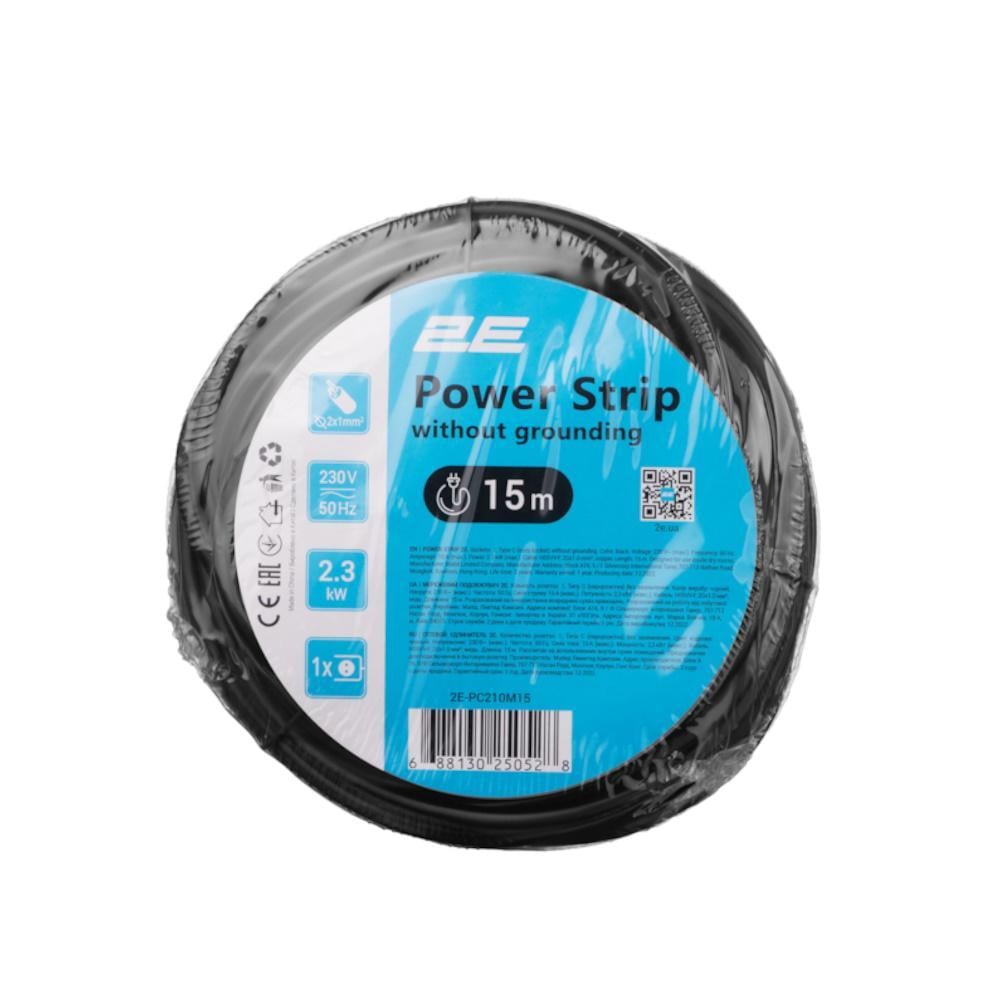 Подовжувач мережевий 2E 1XCEE7/17 2Gx1 мм 15 м Black (2E-PC210M15) - фото 2 Подовжувач мережевий 2E 1XCEE7/17 2Gx1 мм 15 м Black (2E-PC210M15) - фото 2