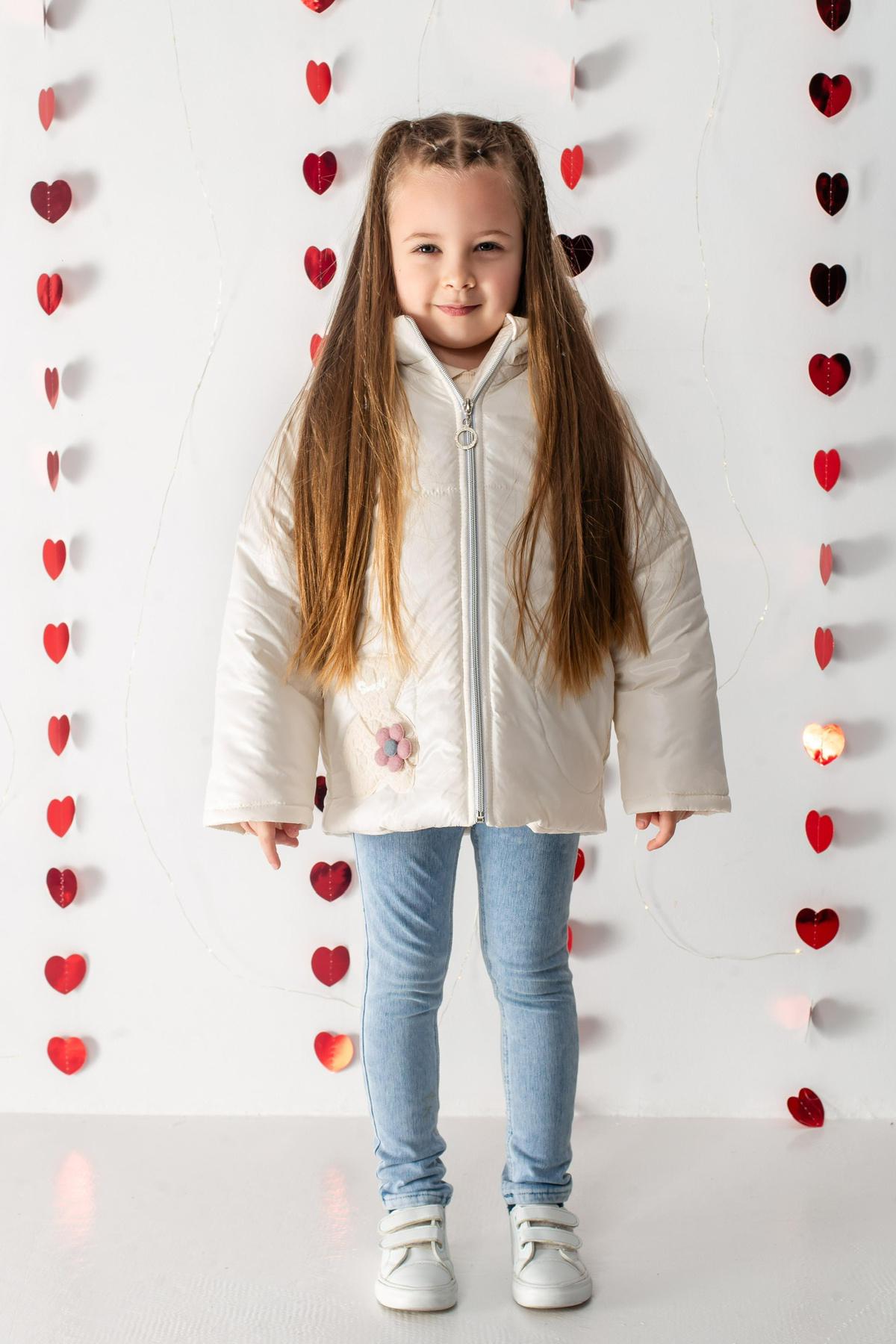 Куртка демісезонна для дівчинки 104 см Молочний (D-8444-104м)